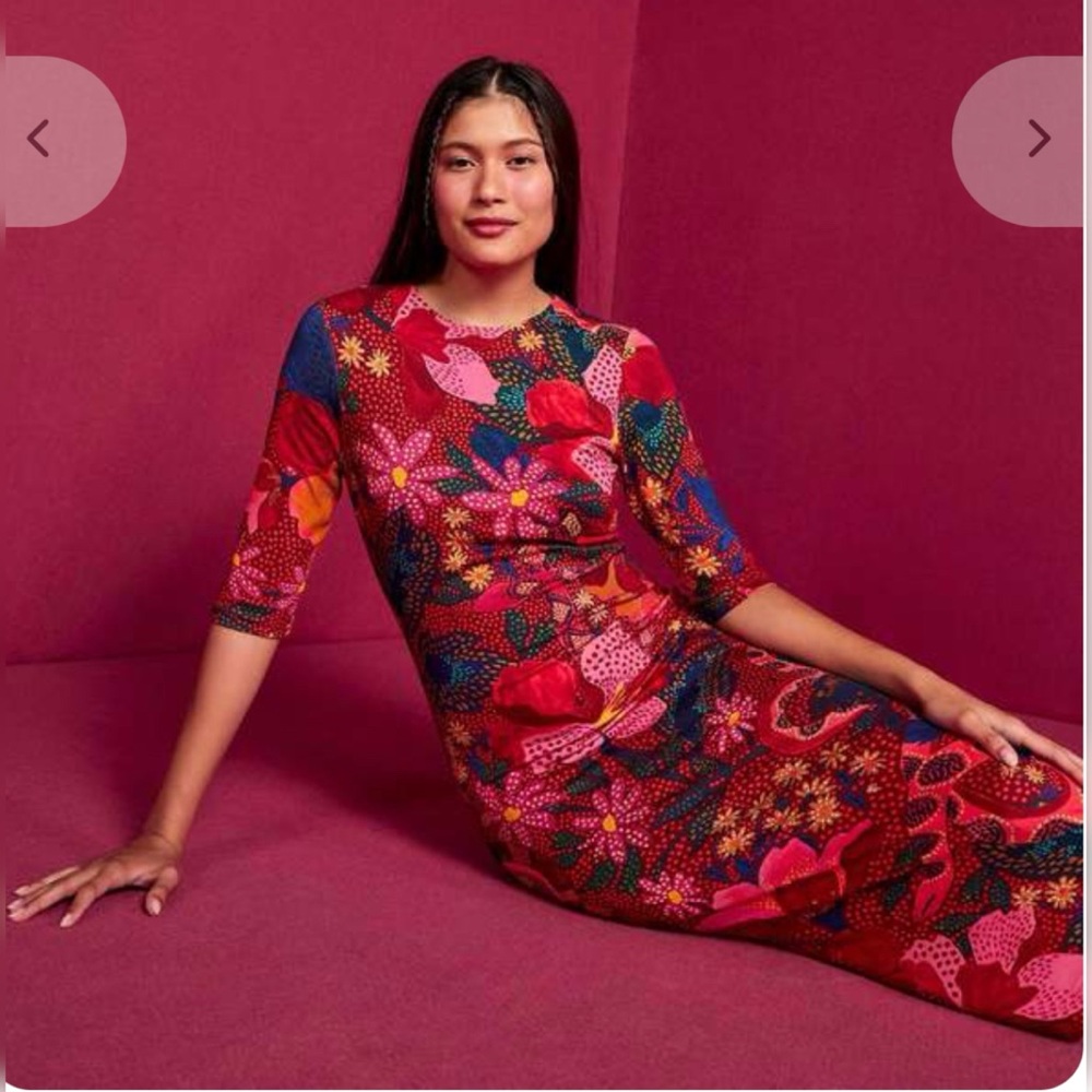 Farm Rio Snake Garden midi bodycon dress